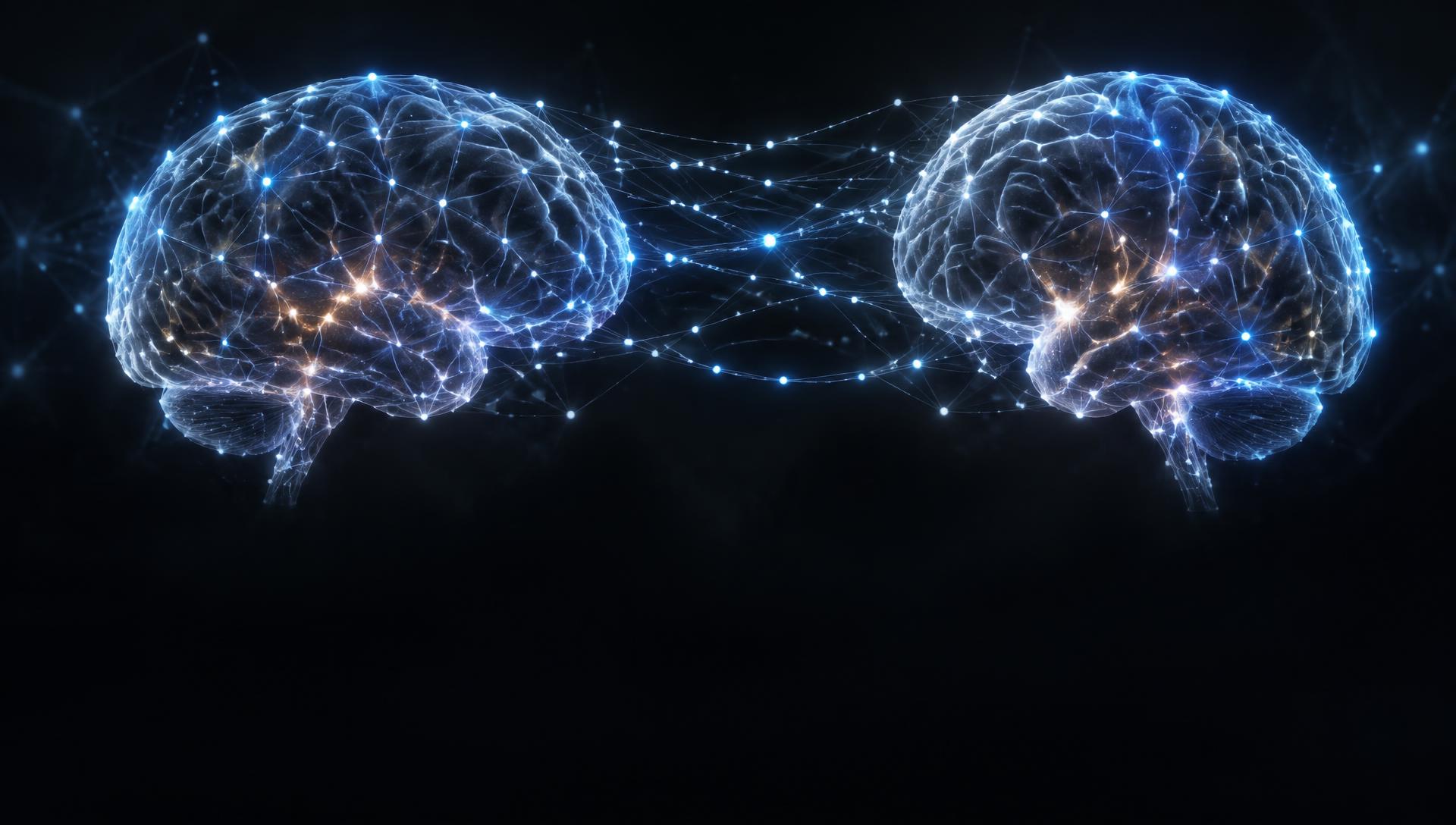 Two brains connected by neural networks